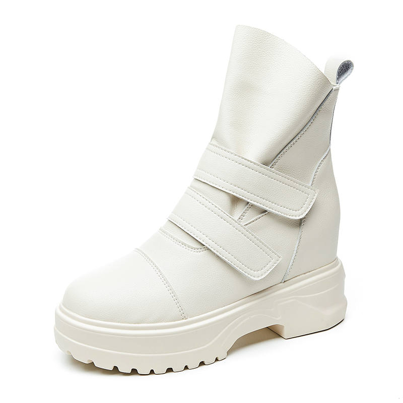 NRDROFFICIAL Petite, Platform, Hidden Wedge 8cm Fleece Lined Comfortable Ankle Boots Women's