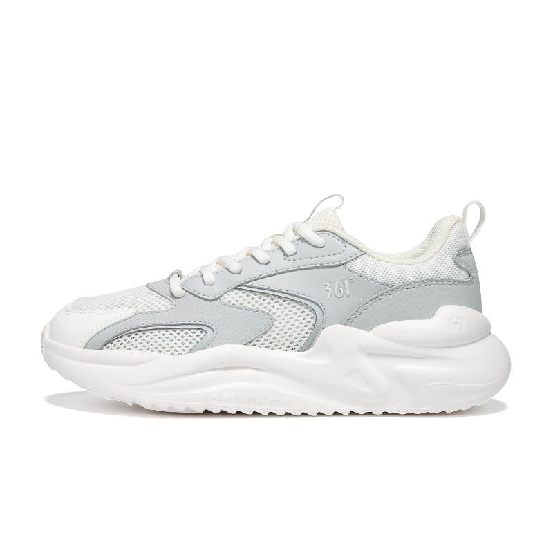 361° Abrasion Resistant, Breathable, Lightweight Low top Casual Running Shoes Women's Feather White Photon Gray