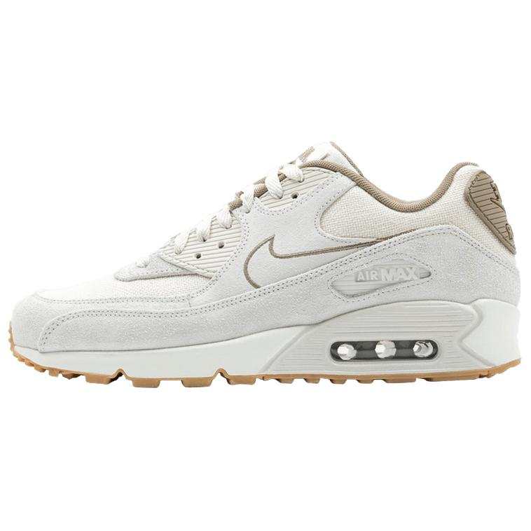Nike Nike Air Max 90 Abrasion Resistant Low top Running Shoes Men's White Brown