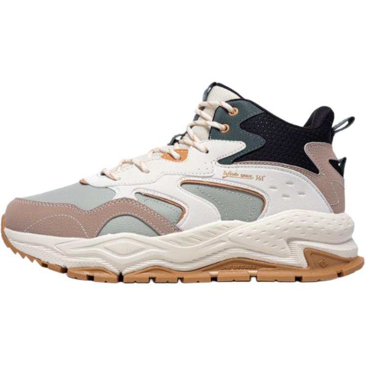 361° Trace Snow, Fleece Lined, Comfortable Abrasion Resistant Thermal Mid top Outdoor Shoes Men's Beige Black