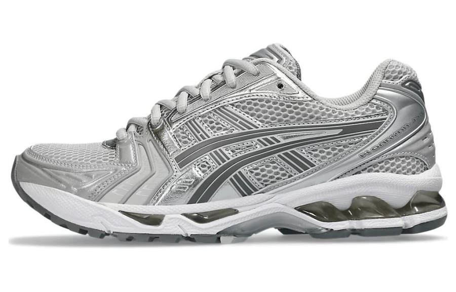 ASICS Gel Kayano 14 Textile, Synthetic Leather Low top Running Shoes Women's Silver Gray