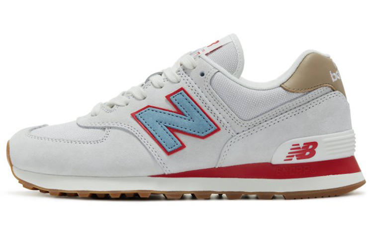 New Balance New Balance NB 574 Cushioning Abrasion Resistant Breathable Low top Running Shoes Unisex Gray Red Blue