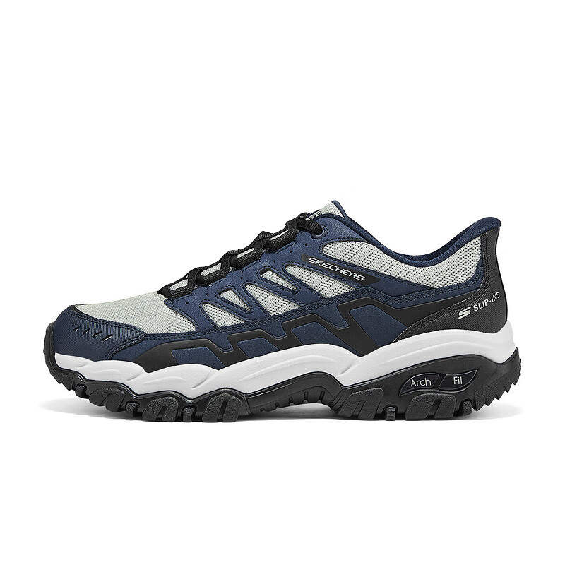 Skechers ARCH FIT ENERGY Comfortable Slip Resistant Low top Hiking Shoes Men's Gray Blue