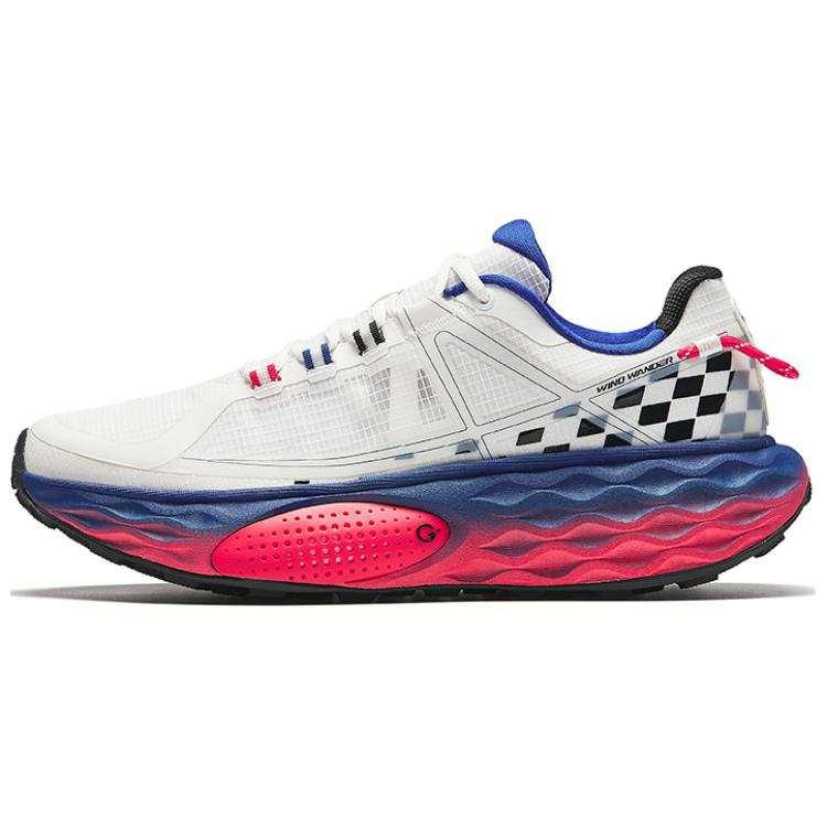 Anta Cushioning, Wear Resistant Low top Running Shoes Men's White Blue