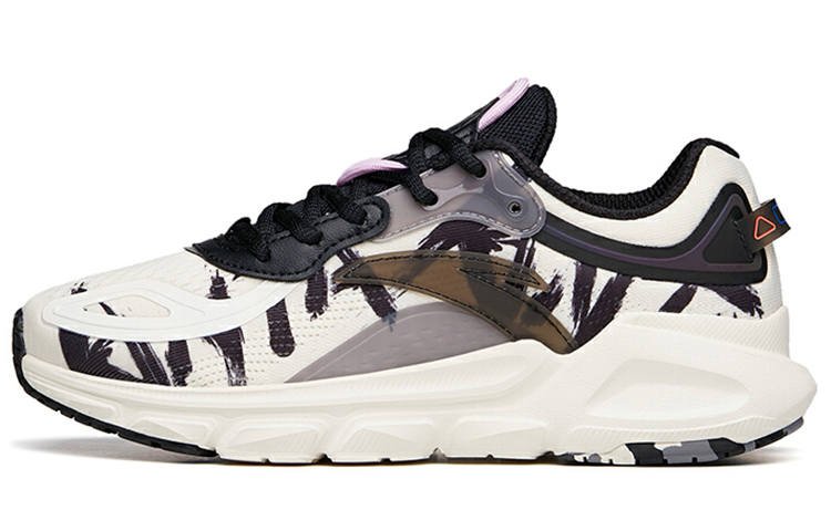ANTA Running Shoes Women's Low Top Ivory White/Black/Sandstorm Gray