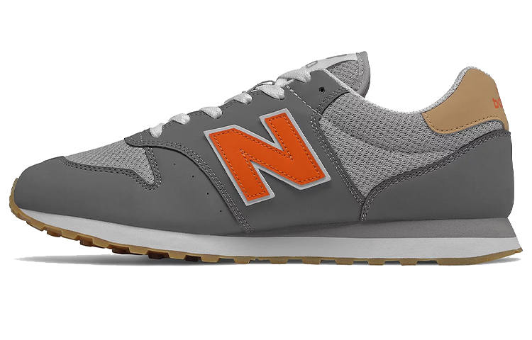 New Balance New Balance NB 500 Cushioning Slip Resistant Abrasion Resistant Breathable Low top Running Shoes Men's Gray Orange