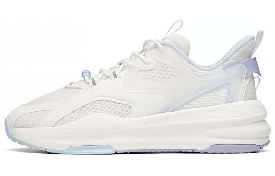 Anta Life Collection Cushioning Abrasion Resistant Lightweight Low top Running Shoes Women's White Purple Blue
