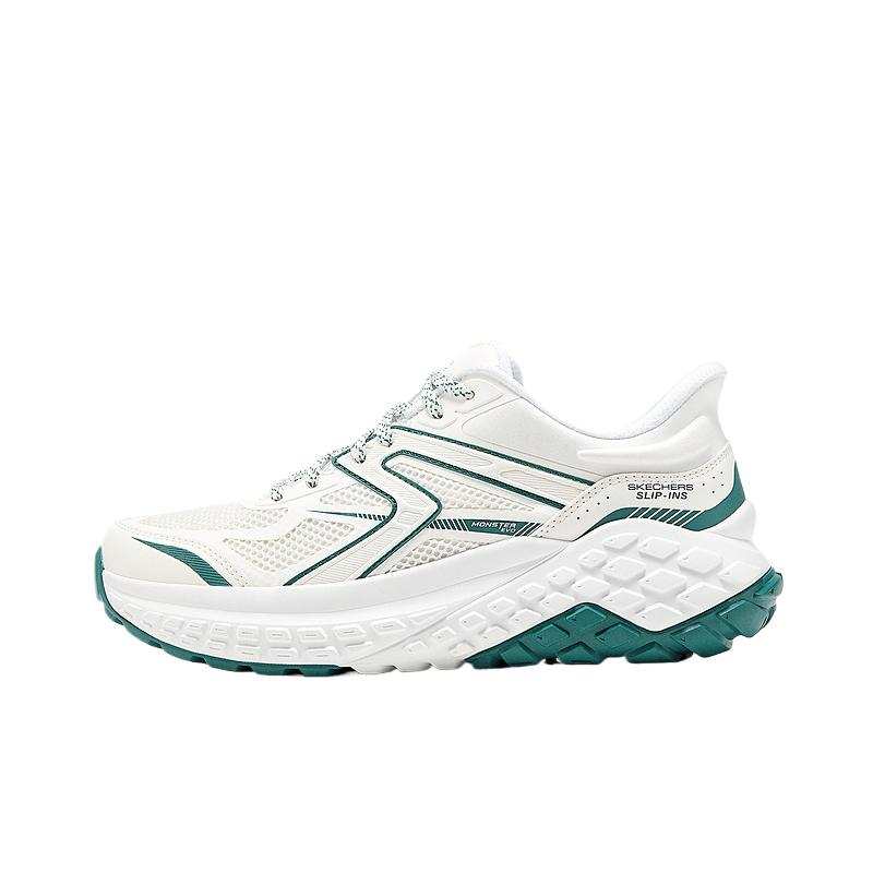 Skechers Monster PU, Mesh Comfortable Abrasion Resistant Low top Chunky Sneakers Men's White Green