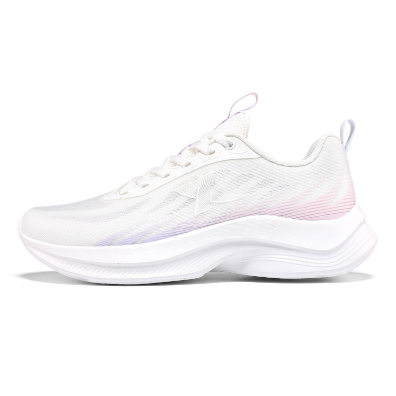 XTEP Cushioning Breathable Low top Running Shoes Women's White Purple Pink