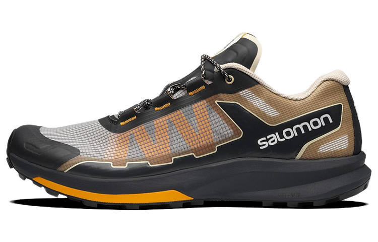 SALOMON Fabric Abrasion Resistant Low top Running Shoes Unisex Black Brown