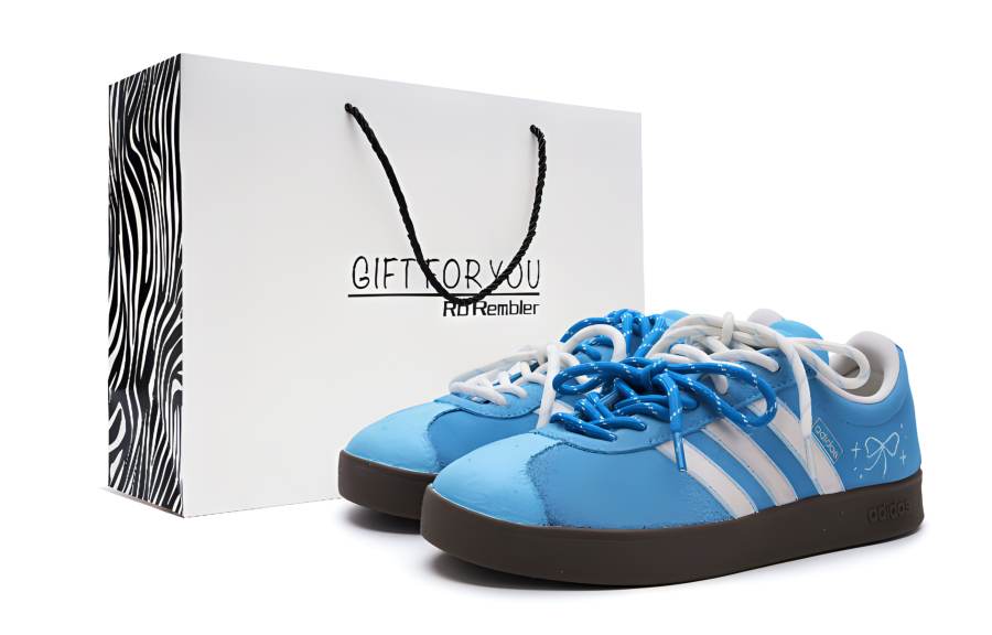Adidas Adidas VL COURT 2.0 Slip Resistant Low top Skateboard Shoes Unisex Blue