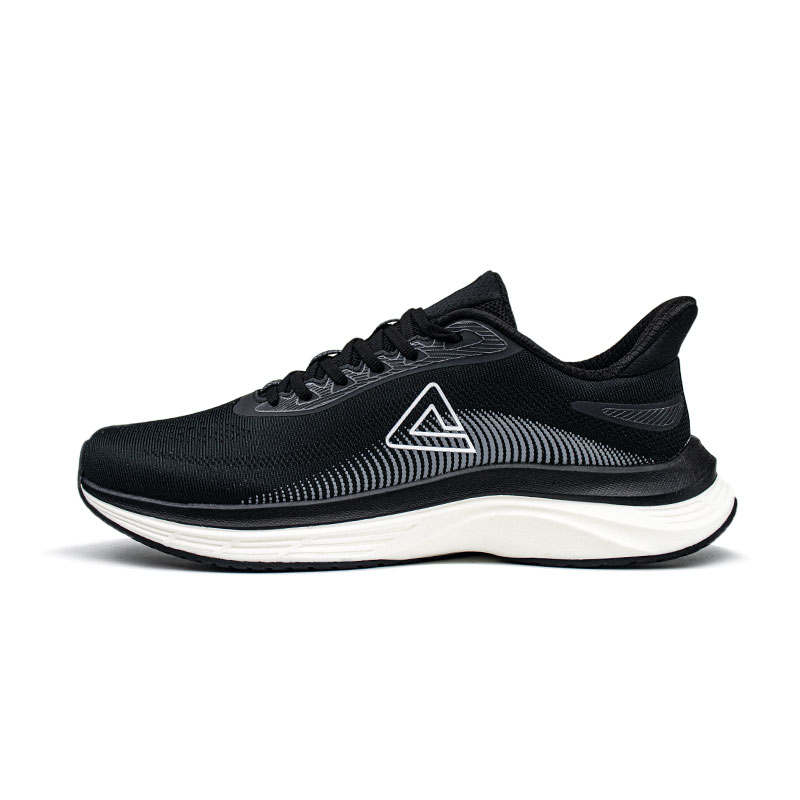 PEAK Cushioning Abrasion Resistant Breathable Low top Sprint Running Shoes Men's Black White