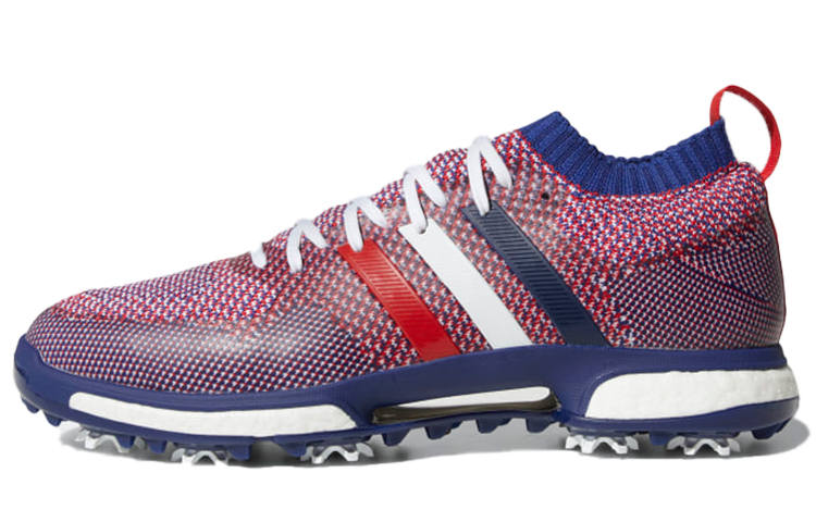 Adidas Adidas Tour360 Knit Cushioning Slip Resistant Abrasion Resistant Low top Golf Shoes Men's Scarlet Blue