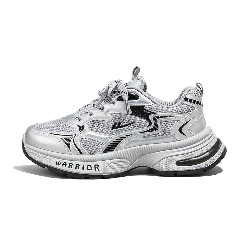 Warrior Pu Height Increasing Abrasion Resistant Lightweight Low top Chunky Sneakers Women's