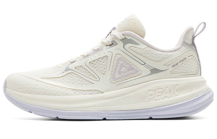 PEAK Cushioning Slip Resistant Abrasion Resistant Height Increasing Low top Running Shoes Women's Ivory Purple