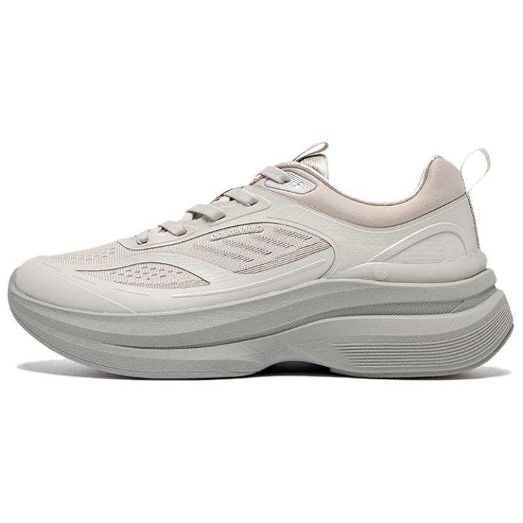 QIAODAN Cushioning Breathable Lightweight Low top Casual Sprint Running Shoes Women's Gray