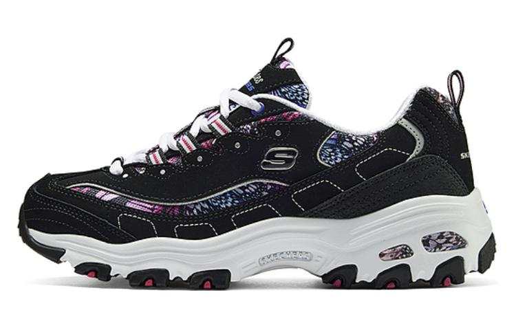 Skechers DLITES Textile, Synthetic Leather, Split Cow Leather Low top Chunky Sneakers Women's Black