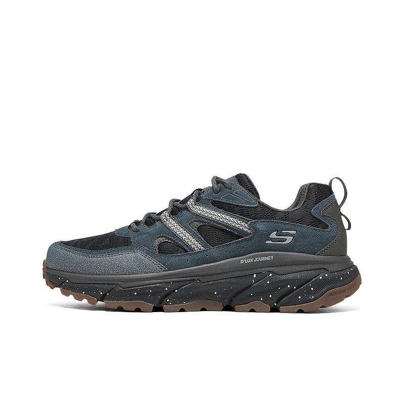 Skechers D'LUX JOURNEY Synthetic Leather Abrasion Resistant Low top Outdoor Shoes Men's Marine Blue
