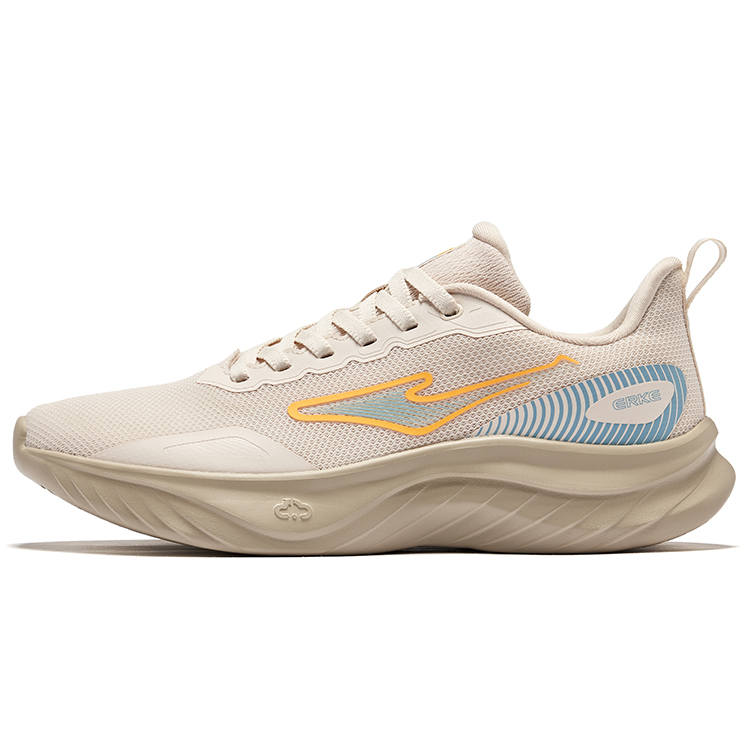 Erke Cushioning Slip Resistant Rebound Low top Casual Running Shoes Men's Eggnog Gray