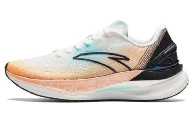 Anta Cushioning Slip Resistant Abrasion Resistant Low top Running Shoes Men's White Orange Blue