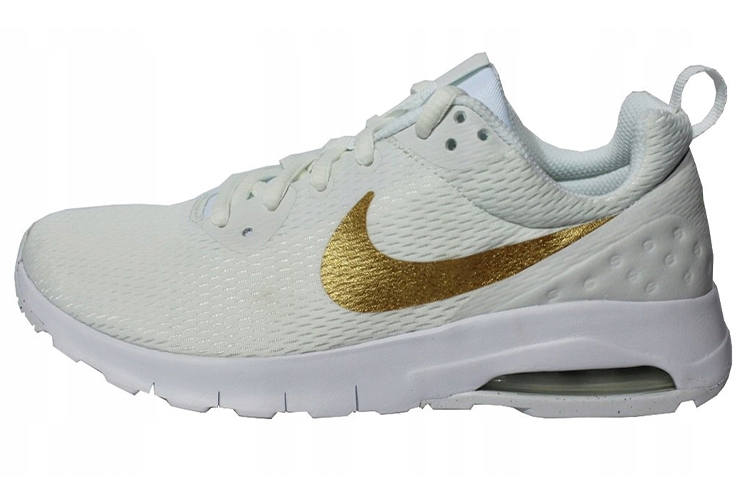 Nike Nike Air Max Motion Comfortable Fabric Low top Casual Running Shoes Men's White Gold
