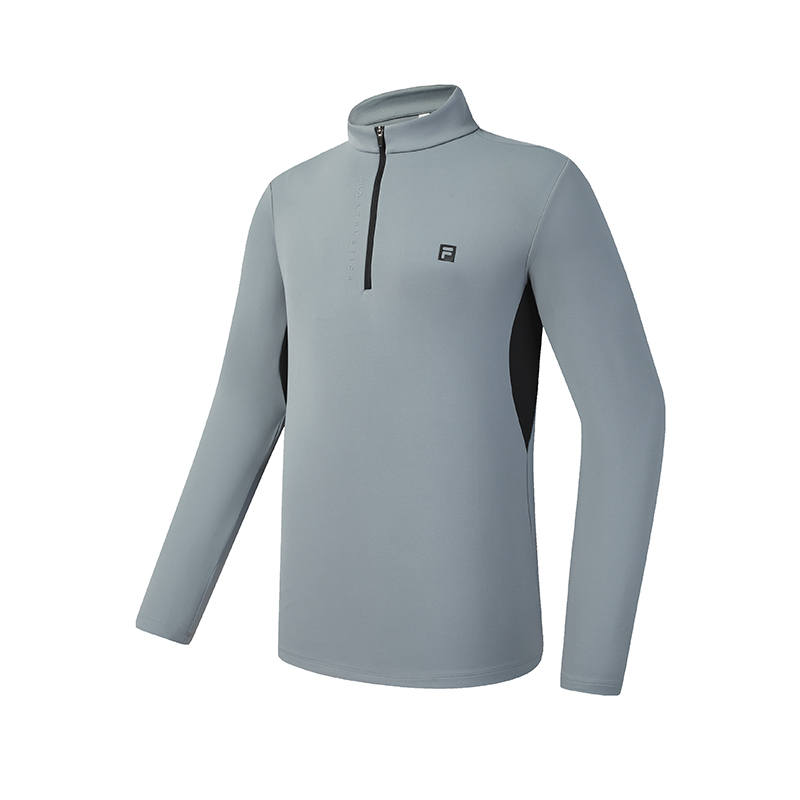 FILA Fitness Fleece Lined Thermal Minimalist Style Athleisure Training Comfortable Versatile Long Sleeved T Shirt Men's
