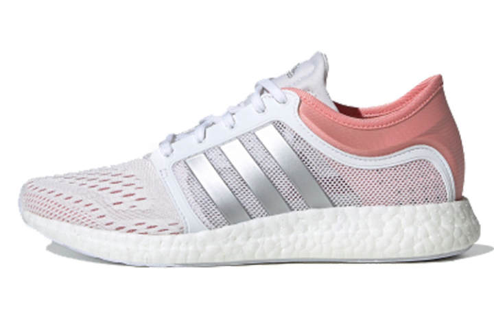 Adidas Adidas Rocket Boost Mesh Cushioning Low top Marathon Running Shoes Women's White Pink Silver