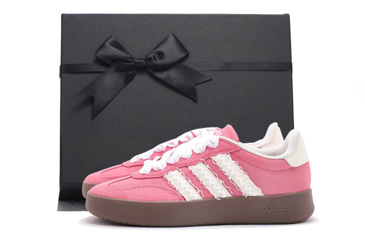 Adidas Adidas BARREDA Coverage Abrasion Resistant Low top Skateboard Shoes Unisex Pink White