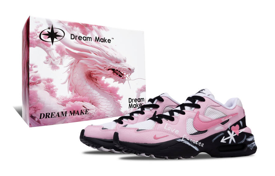 Nike Nike Air Max Fusion Cushioning Slip Resistant Abrasion Resistant Low top Running Shoes Women's Black Pink