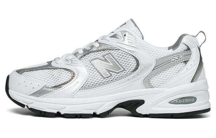 New Balance New Balance NB 530 Mesh, Synthetic Leather Breathable Low top Running Shoes Unisex Silver White