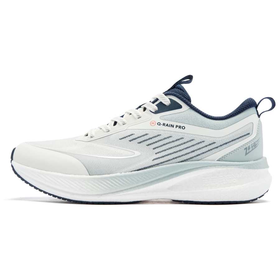 QIAODAN Swift Lite Running Shoes Men's Low Top Ivory/Crab Shell Green