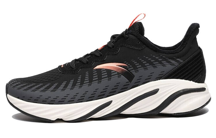ANTA Running Shoes Women's Low Top Black Castle Gray Beauty Red