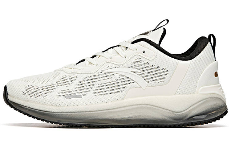 Anta Cushioning Slip Resistant Abrasion Resistant Breathable Low top Running Shoes Men's White Black