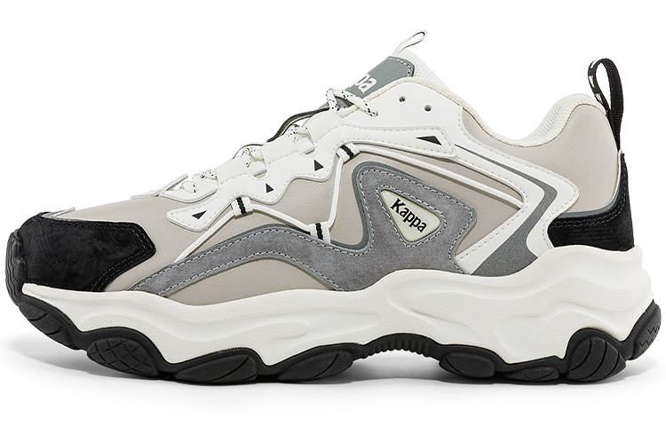 Kappa Slip Resistant Abrasion Resistant Cushioning Low top Chunky Sneakers Unisex Gray White