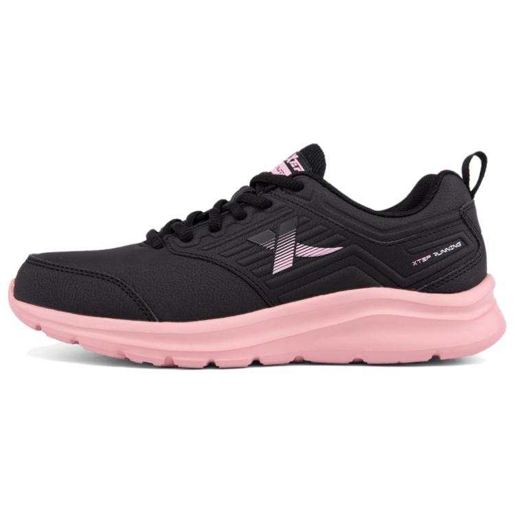 XTEP Cushioning Slip Resistant Abrasion Resistant Low top Casual Running Shoes Women's Black Pink Red