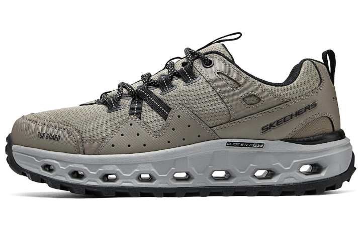 Skechers Skechers Textile, Synthetic Leather, Split Cow Leather Low top Casual Running Shoes Men's Tan