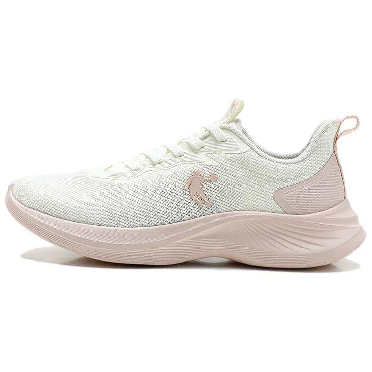 QIAODAN Abrasion Resistant, Breathable, Lightweight Low Top Casual City Commute Running Shoes Women's Ivory Peach Pink