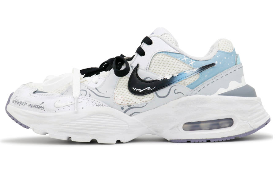 Nike Nike Air Max Fusion Cushioning Slip Resistant Cushioning Slip Resistant Low top Running Shoes Women's White Blue