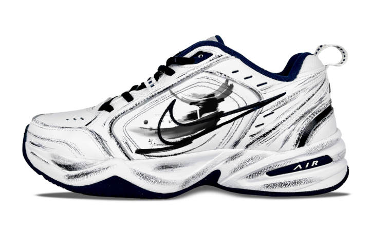 Nike Nike Air Monarch 4 Abrasion Resistant Slip Resistant Low top Chunky Sneakers Unisex Black White