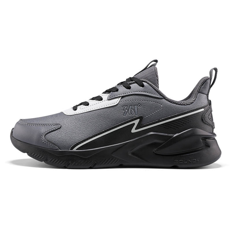 361° Cushioning, Wear Resistant Low top Casual Running Shoes Men's Gray Black