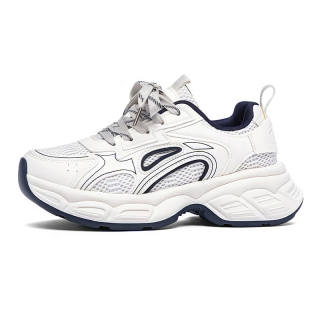 DINGGU Cushioning Breathable Lightweight Low top Chunky Sneakers Women's White Blue