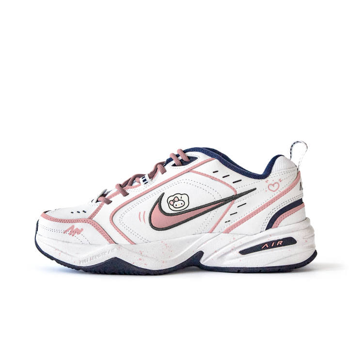 Nike Nike Air Monarch 4 Slip Resistant Abrasion Resistant Low top Chunky Sneakers Unisex White Pink