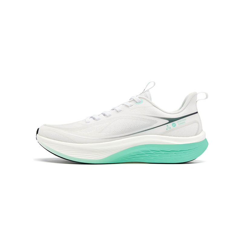 QIAODAN Light Speed 5.0 Cushioning Breathable Cushioning Breathable Low top Casual Running Shoes Men's White Green