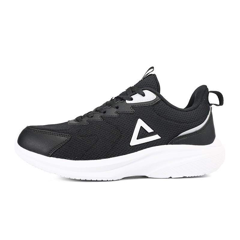 PEAK Fabric Slip Resistant, Abrasion Resistant, Breathable, Lightweight Low top Running Shoes Men's Black White