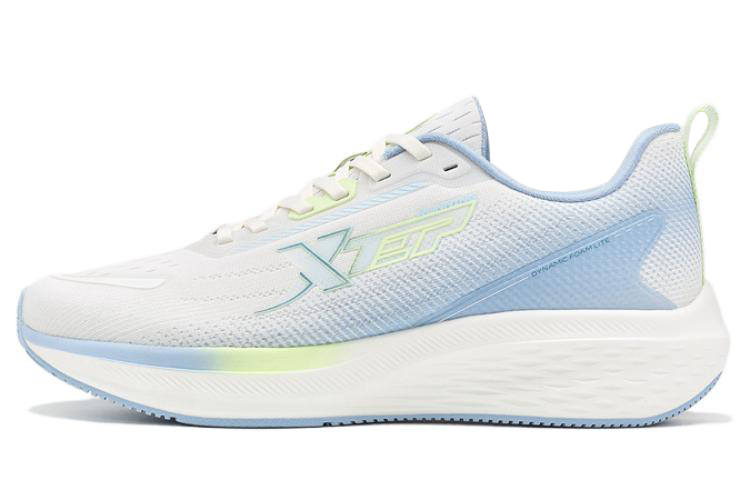 XTEP Star Speed Fabric Cushioning Slip Resistant Abrasion Resistant Low top Sprint Running Shoes Men's White Blue Green