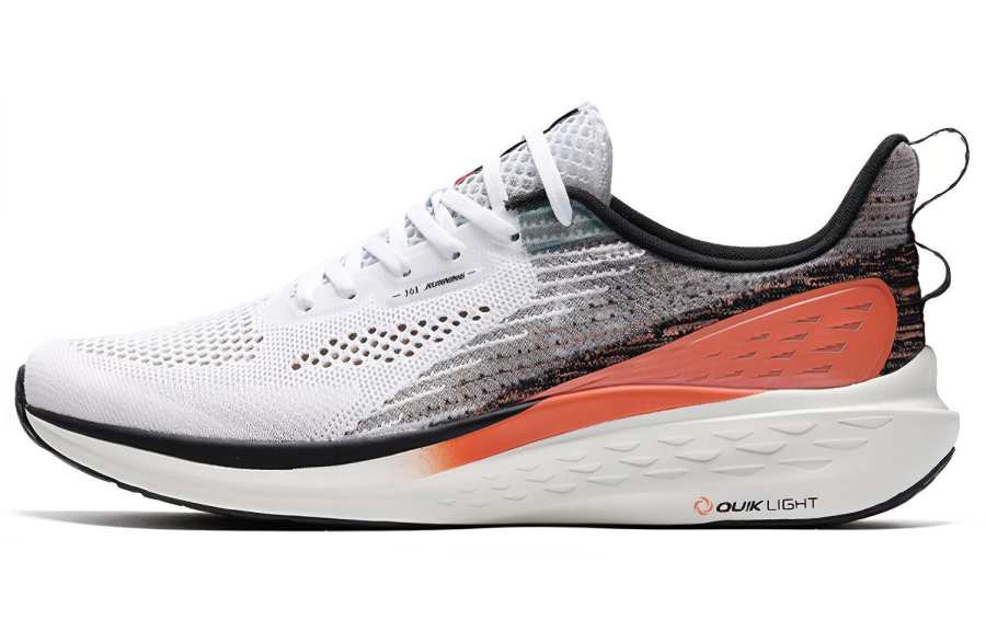 361° FlyFish 1 Cushioning Slip Resistant Abrasion Resistant Low top Running Shoes Men's White Orange Black