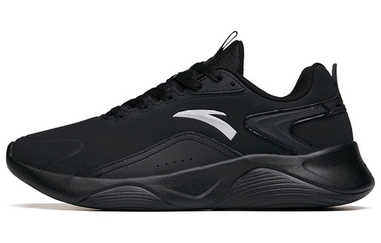 Anta Cushioning Slip Resistant Abrasion Resistant Low top Running Shoes Men's Pure Black