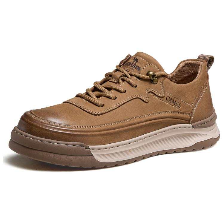 CAMEL Men's Casual Shoes Men's Low Top Yellow Brown, Khaki