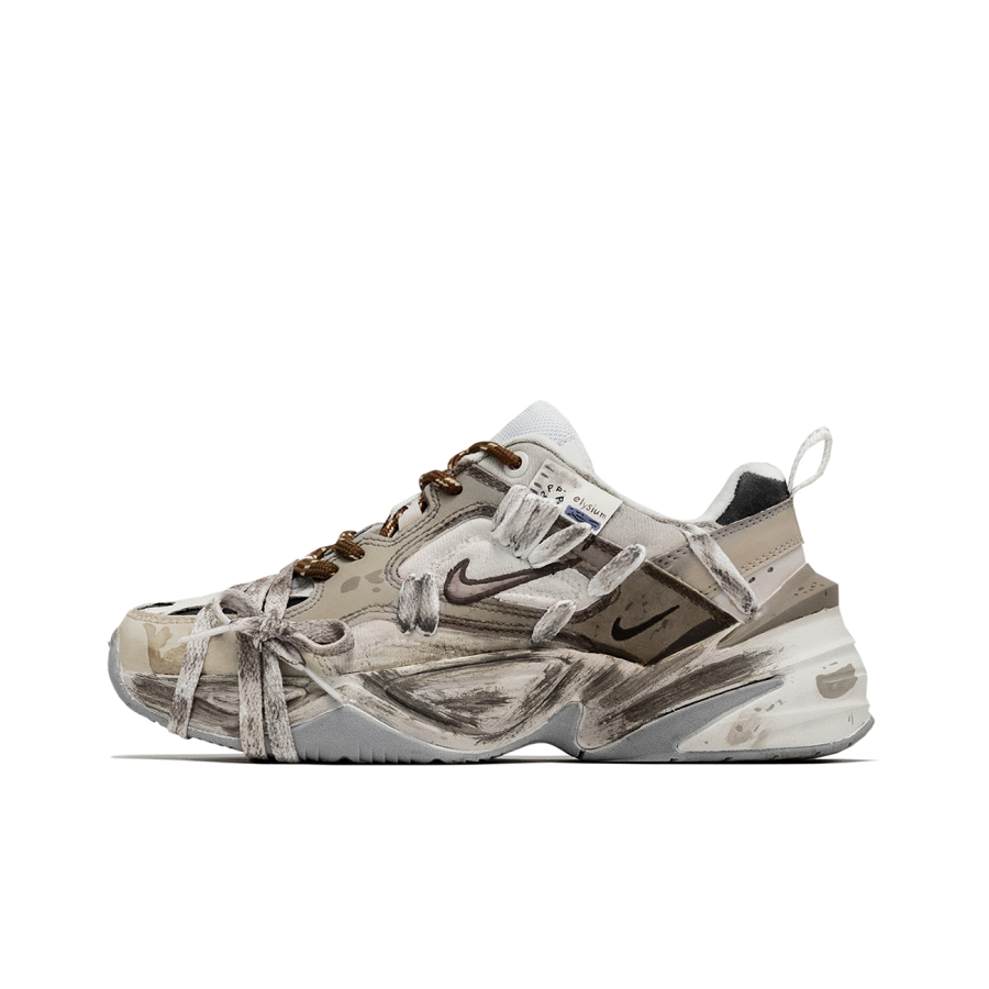 Nike Nike M2K Tekno Net Texture, Sandstorm Center Cushioning Abrasion Resistant Cushioning, Wear Resistant Low top