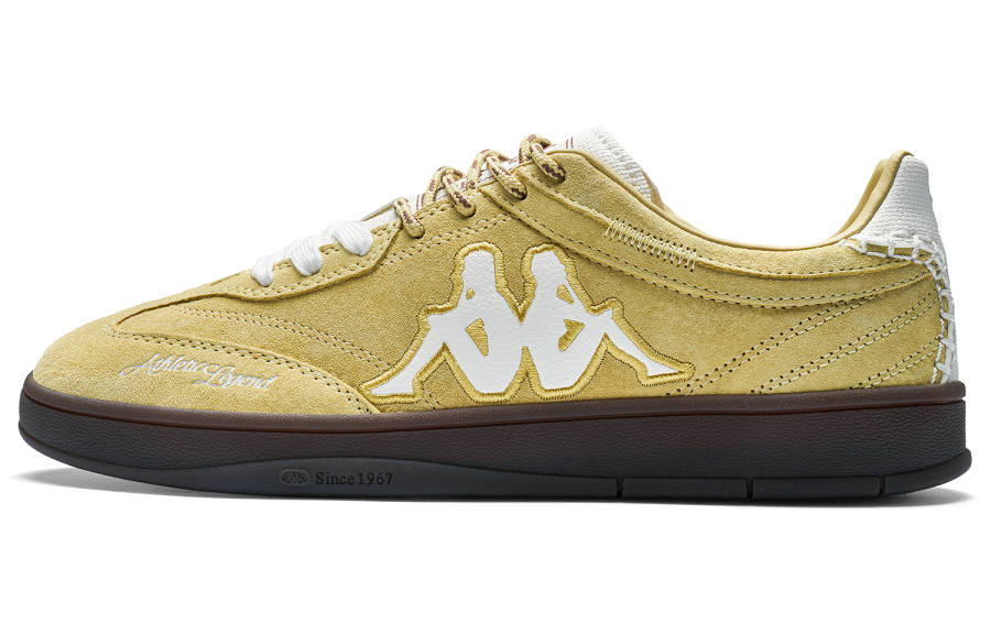 Kappa Tifo Back to Back Slip Resistant Abrasion Resistant Low top Skateboard Shoes Unisex Cattail Reed Yellow